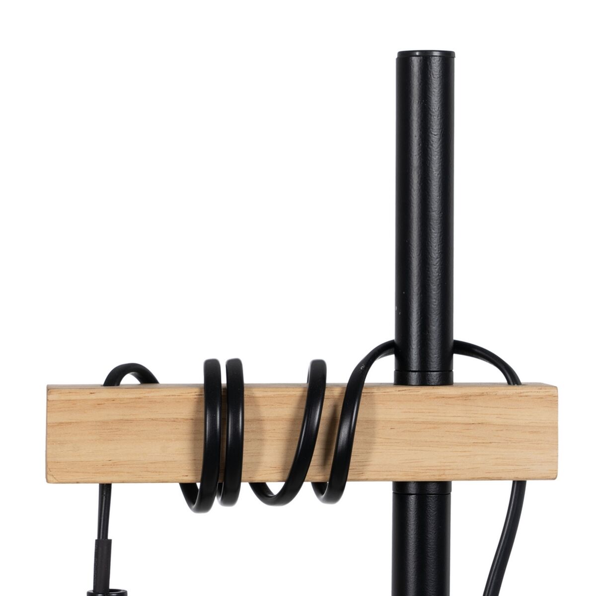 Gulvlampe Sort Beige Træ Jern 26 x 26 x 149 cm